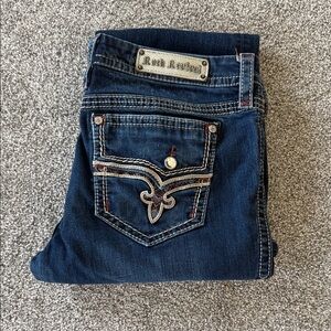 Rock Revival Dark Blue Women's Jeans with Embroidered Pocket Betty Boot